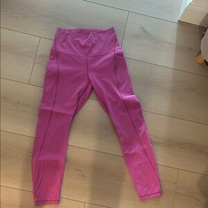 Lululemon Athletica Pink Leggings size 6 with pockets